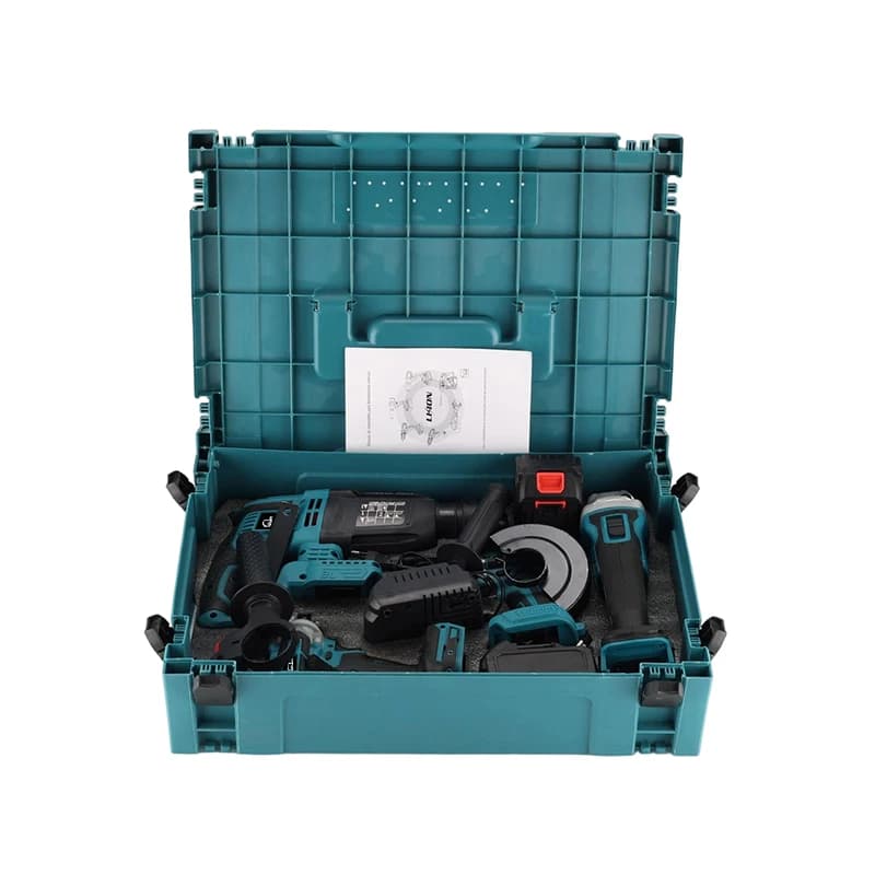 Kit 4 em 1 Sem Fio: Furadeira, Chave de Impacto, Esmerilhadeira e Parafusadeira